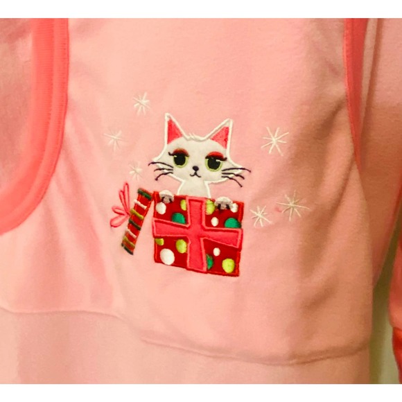 Yikes! Pink Fleece Holiday Kitten Nightgown - Picture 4 of 9